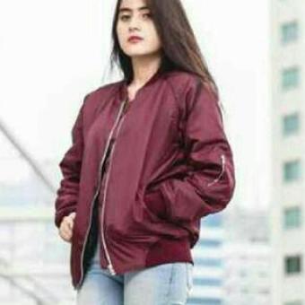 erds jaket bomber wanita slim maroon lazada indonesia erds jaket bomber wanita slim maroon lazada indonesia