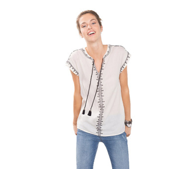 Esprit Blouse With Embroidery - Off White  