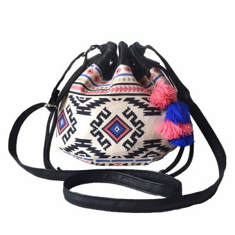 ethnic canvas drawstring mini backpack shoulder bag ethnic canvas drawstring mini backpack shoulder bag