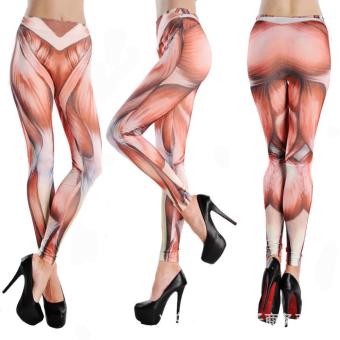 Euramerica tattoo Leggings sexy muscle pants tattoo printing color seamless simulation muscle jeans leggings capris calcas wholesale  