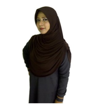 Ezpata Jilbab Instan/Hijab Langsung Pakai Kerut Samping Kanan Dan Kiri - Cokelat tua  