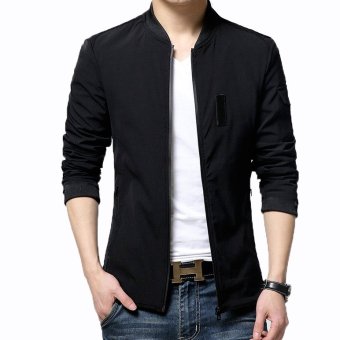 Famo Blazer Jaket - Blazer Pria Korean Style With Zipper Hitam FM - 60  