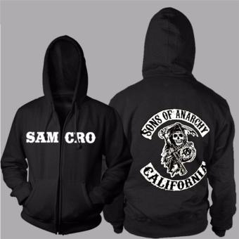 Fancyqube New Chic High Quality Fashion Casual Hoodies Men Long Sleeves Letter Printed Hat SOA Sons of Annrcy Sweatshirt Assassins Black - intl  