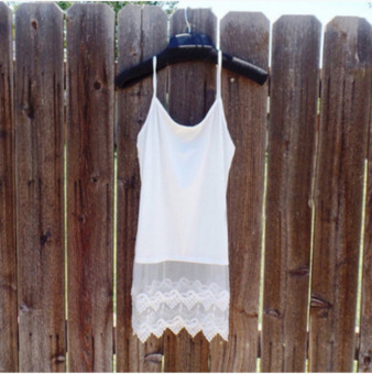 Fang Fang Active Classic Lace Vest Long Camisole Women's Basic Tank Tops (white) - intl  