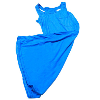 Fang Fang Lady Scoop Neck Strap Tank Halter Bottoming Shirt (Sky Blue) - intl  