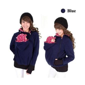 Fashion Baby Carrier Jacket Winter Outerwear Coat for Pregnant Women Multifunctional Mother Kangaroo Female Long Sleeve Hooded Sweater Coat(Blue) - intl  