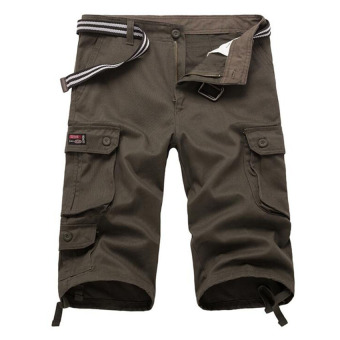 Fashion cargo shorts Men cotton shorts (Army green) - Intl  