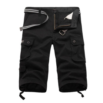 Fashion cargo shorts Men cotton shorts (Black) - Intl  