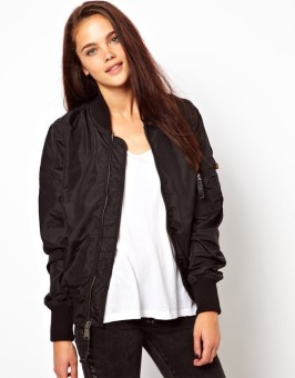 Fashion Casual Zipper Long Sleeves Basic Jacket Black Bomber Basic Jacket Women Coat Clothes Bomber Ladies Plus Size - intl  