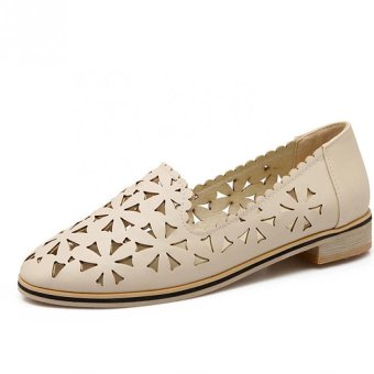 Fashion flat sandals, summer hollow shoes (beige) - Intl  