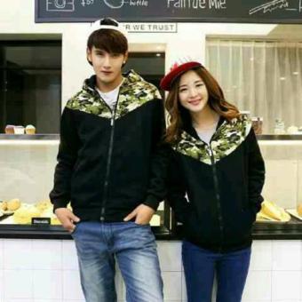 FASHION FLOWER-JAKET COUPLE KOMBINASI ARMY-BLACK  