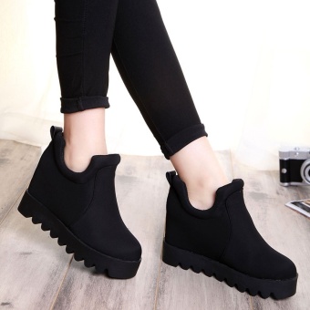 Fashion Increased Women's Boots Winter Warm Casual Shoes (Black) - intl  