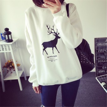 Fashion Lovers Spring Harajuku Kawaii Printed Sweatshirt Hoodies Women tracksuit Ladies Female Hoodies XXL(White) - intl  