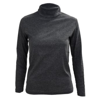 Fashion Men’s Autumn Winter Turtleneck Sweater Shirt Solid Pattern Pullover-Dark grey - intl  