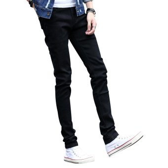 Fashion Men's Cultivate One's Morality Washed Torn Jeans Trousers?Black? - intl  