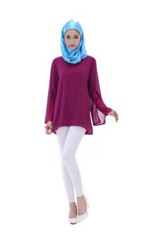 Fashion Muslim Women long sleeve T-shirt (Purple) - Intl  