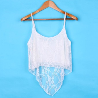 Fashion Sexy Women Sleeveless Camisole Lace Shirt Summer Casual Blouse Crop Top - Intl  