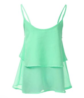 Fashion Summer Womens Strappy Chiffon Top Candy Color - Intl  