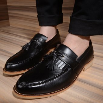Fashion Tassel Men Leather Shoes (black)  