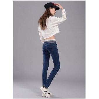 Fashion Women Jeans Mujer Mid Waist Haren Pants High Quantity Jean Womens Pants Elastic Band Novelty Design Jeans Femme - intl  