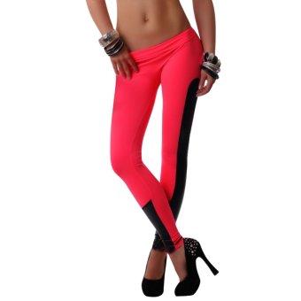 Fashion Women Skinny Print Leggings Stretchy Pencil Pants Red  