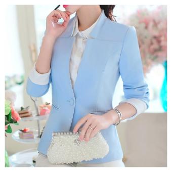 Fashion Women suits small suit long-sleeved Casual jacket female Korean Slim Blazers (Blue) - intl  