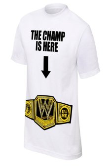 Fashion WWE Printed Cotton Short Sleeves T-shirt (White)  