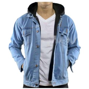 FG Jaket jeans hoodie ariel denim high quality - biru  