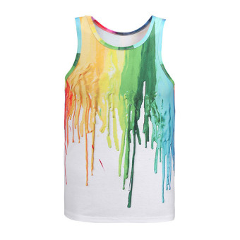 Five Star Store Podom 2016 Men Summer Casual Cotton 3D Printed Tank Top Sport  