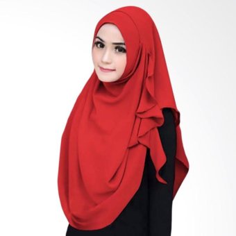 Flowing Hijab Kerudung Instan -Merah  