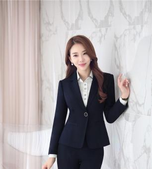 Formal Blue New Slim Fashion Long Sleeve Uniform Styles Professional Blazers & Jackets For Ladies Office Work Wear Business Women Blazer Coat Outwear - intl  