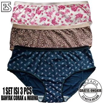 Fs'Fashion-Ladies Colourfull Panties / Celana Dalam Wanita ( 3 Pieces)  