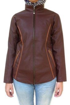 Funky Jaket Kulit Wanita Prilly GGS Style - Coklat  