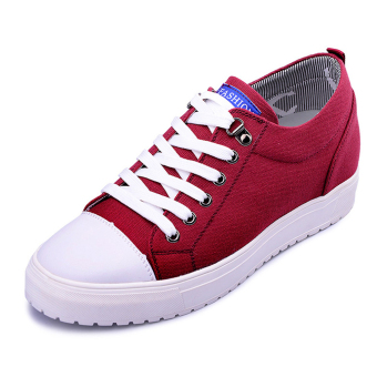 G1692 2.36 Inches Taller Sneakers - Height Increasing Elevator mens Classic Canvas Lace Up Shoes Hiking (Red) (Intl)  