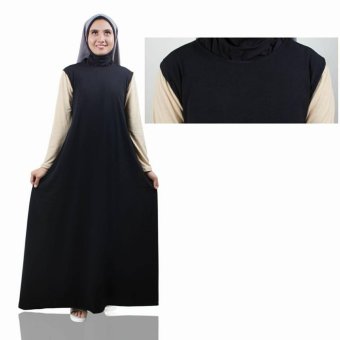 gamis rayna polos - black  