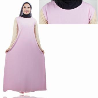 gamis rayna polos - peach  