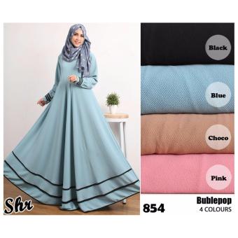 Gamis Syari Bubble Polos 854 (Choco)  