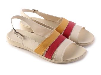 Garsel L366 Sandal Flat Wanita - Synth - Keren (Cream Kom)  