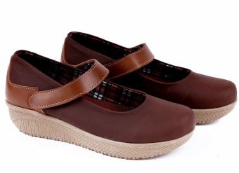 Garucci GJA 5142 Sepatu Casual Sneaker/ Kets Wanita - Synthetic - Gaya (Coklat Gelap)  