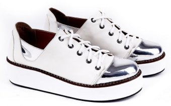 Garucci GOK 5135 Sepatu Casual Sneaker/ Kets Wanita - Synthetic - Gaya (Putih Kombinasi)  