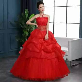 Gaun Pengantin Merah Wedding Gown Wedding Dress 2016 01005  