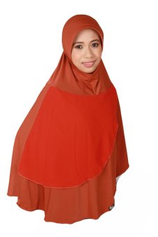 Gayasri Jilbab Gsb 015 Kerudung Instan - Spandek Sutra Merah Bata Tua-Sifon Merah Bata Muda  