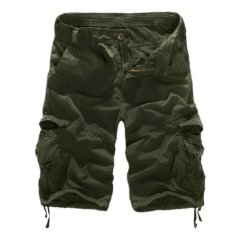 GE Men Camouflage Army Cargo Shorts Outdoor Loose Running Shorts Big Size (Green)  