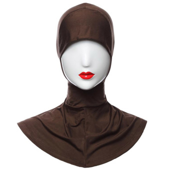 GETEK Islamic Muslim Full Cover Inner Hijab Caps Split Long Underscarf Hats (Coffee) - intl  