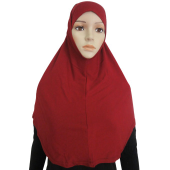 GETEK Islamic Muslim Hijab Scarf 2PCS Set (Wine Red) - intl  