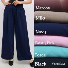 GLM - Celana Kulot Jumbo - Kulot Panjang Polos - Black