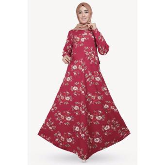 GLM - Gamis - Maxi Dress Gamis - Flowery Chili Red  