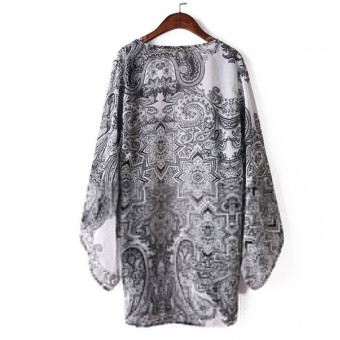 Gofuly NEW Top Brand New Fashion Womens Chiffon Printed Top Kimono Coat Cape Jacket Best M  