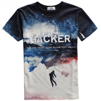 Good quality fashion hacker short sleeve round neck elastic sports lovers women men unisex 3d t shirt  