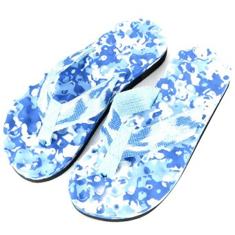 Gracefulvara 1 Pair Women Summer Flip Flops Shoes Sandals Camouflage Slipper Home Indoor Outdoor Flip-flops (Blue)  